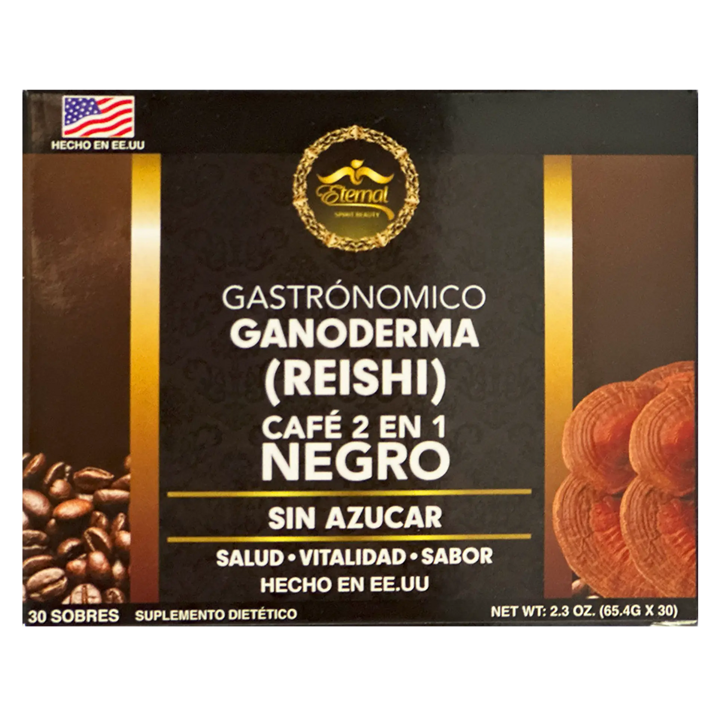 Gourmet Ganoderma (Reishi Black) Café 2 en 1 Negro