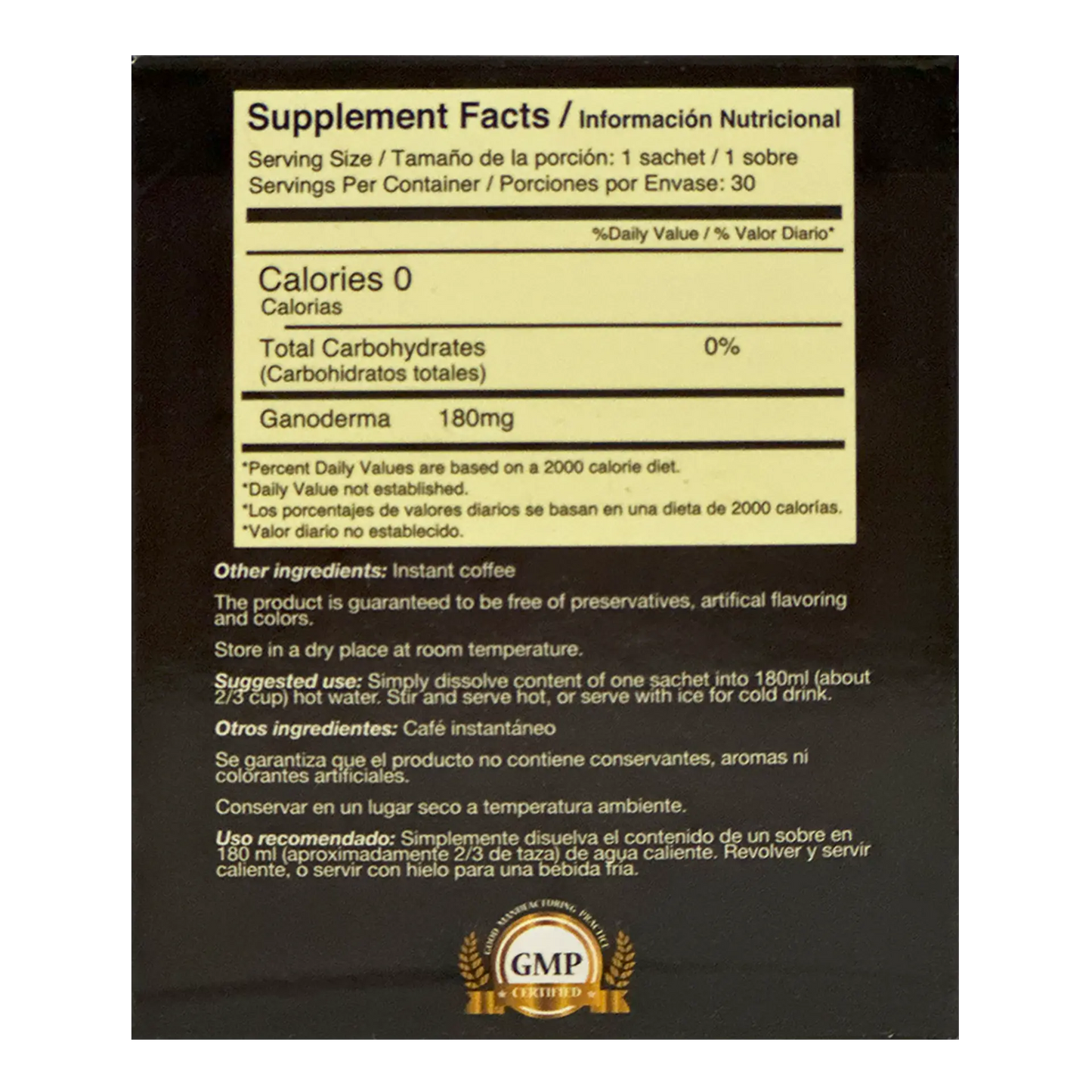 Gourmet Ganoderma (Reishi Black) Café 2 en 1 Negro