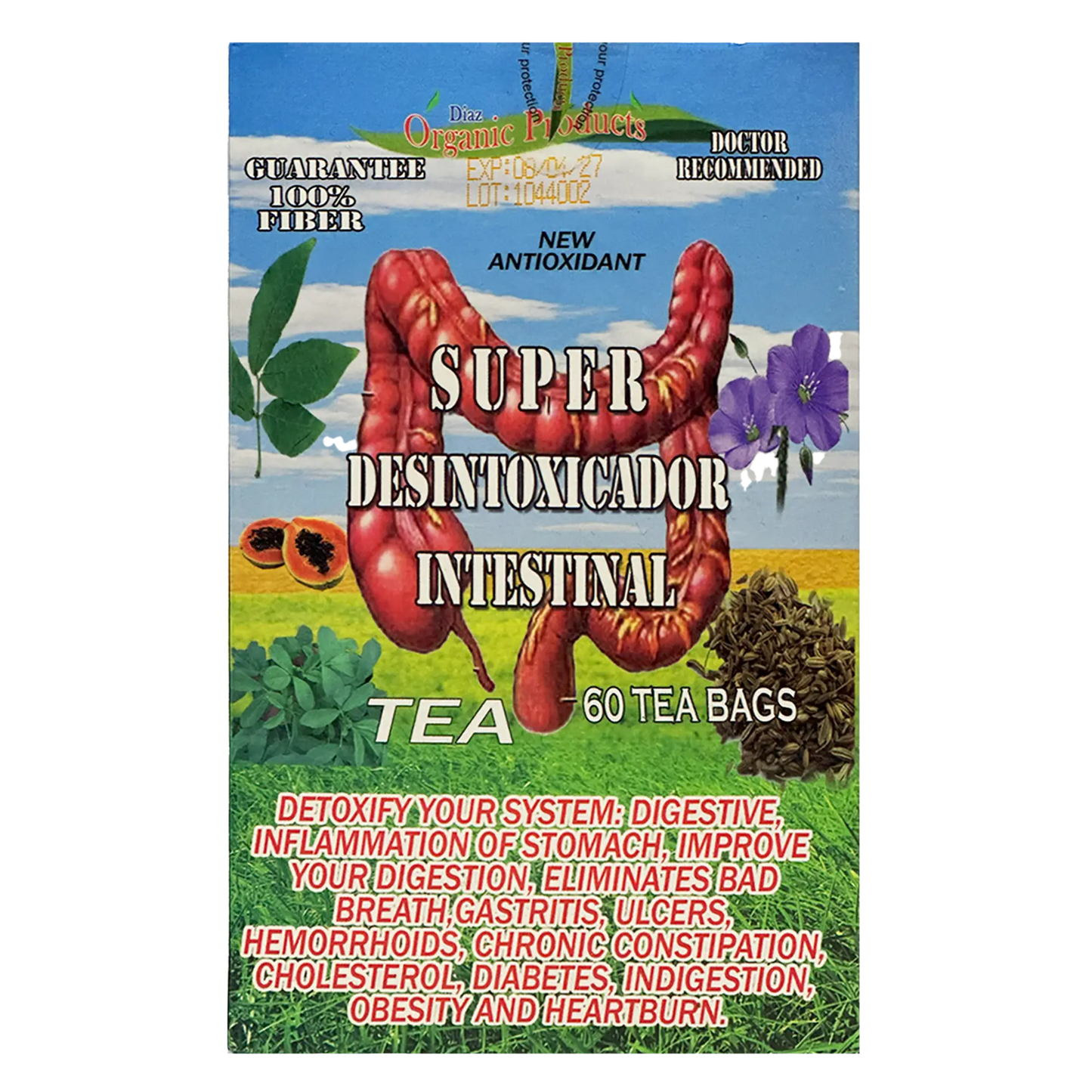Super Desintoxicador Intestinal Te 60 Sobres